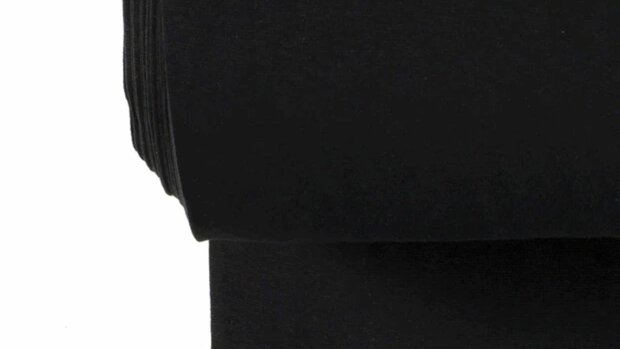 Boordstof - zwart voor mooi afwerken van halzen en mouwen