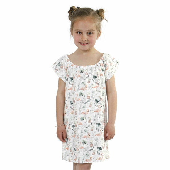 Naaipatroon off-shoulder jurk voor het zelf maken van schattig jurkje voor je kind &hearts; Met dit patroon maak je een off-shoulder