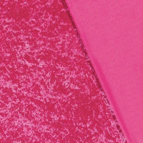 Naaien met Fuchsia Velours de Panne Stof - Crushed Velvet Look