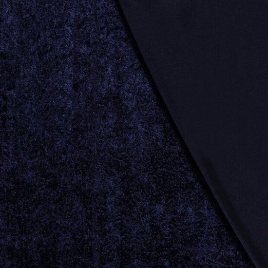 Naaien met deze navy of marine blauwe velvet stof velours de panne