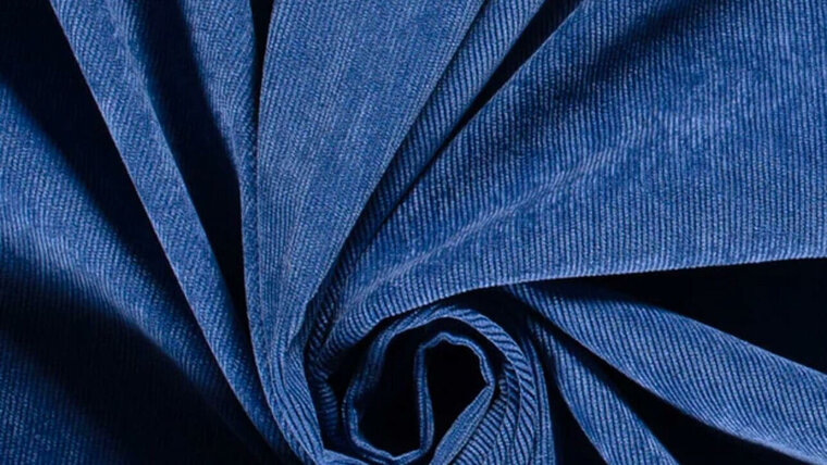 Uni ribstof of effen corduroy in kobalt blauw kopen