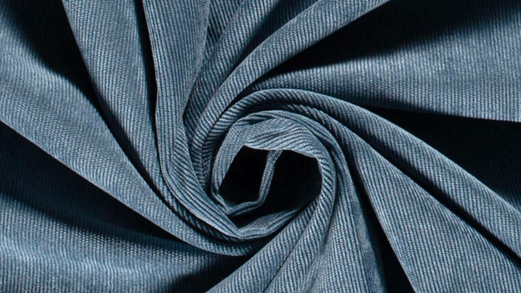 Uni ribstof of effen corduroy in indigo blauw kopen