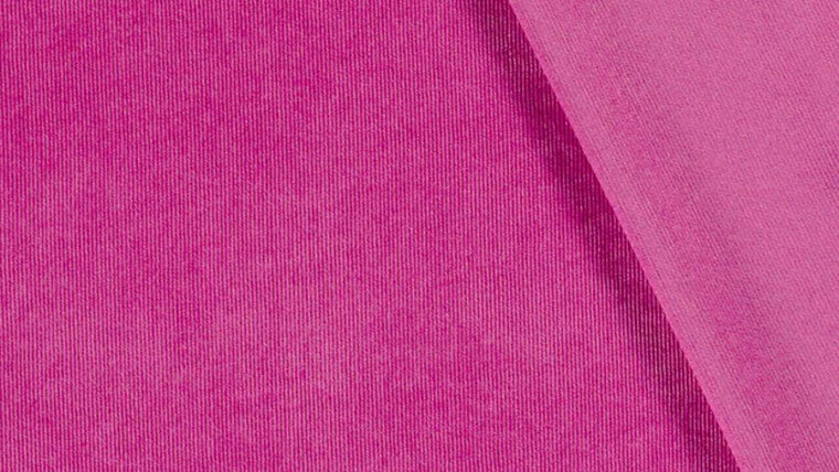 Naaien met de mooiste stof Uni ribstof of effen corduroy in fuchsia