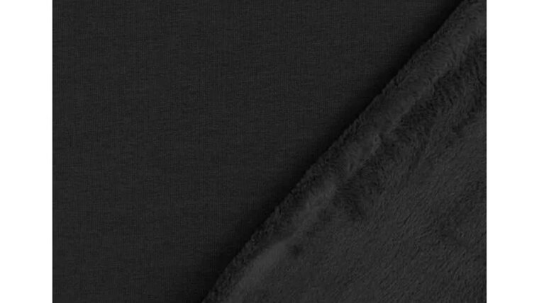 Zwarte uni alpen fleece stof kopen 