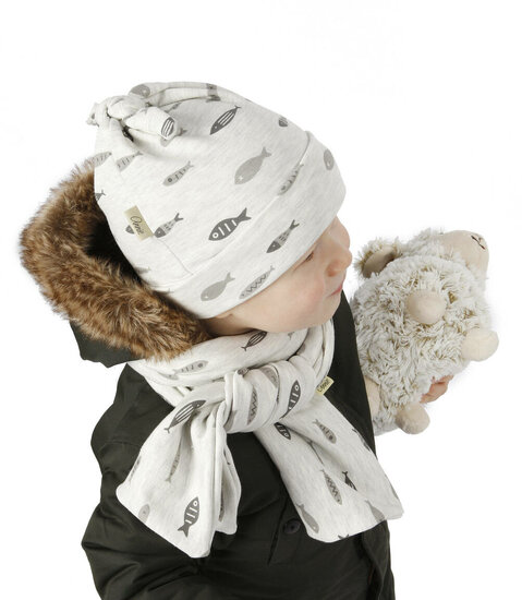 Naaipatroon baby muts met dubbele knoop