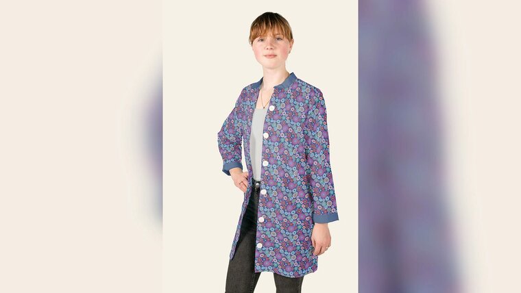 Kleding naaien met Kobalt blauwe katoen met bloemen - poplin