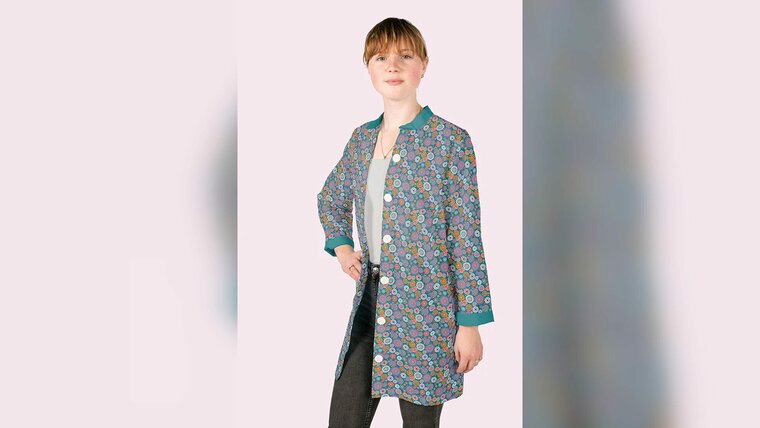 Kleding naaien met Petrol katoen met bloemen - poplin