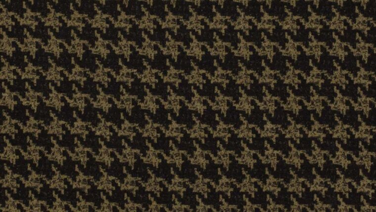 Naaien met Trendy kaki polyester viscose jersey met Pied de Poule patroon