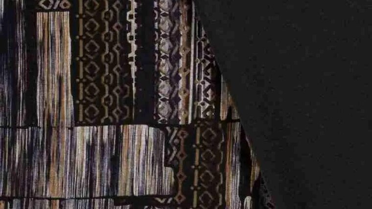 trendy bruine viscose jersey met abstracte rechthoeken kopen 
