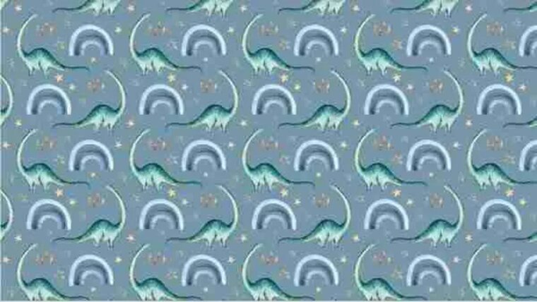 Tricot stoffen / babystofjes blauw met dino&#039;s en regenbogen kopen 