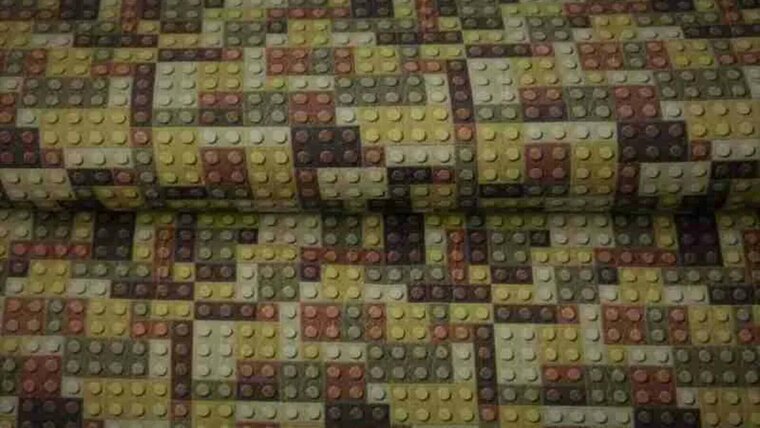 Lego tricot jersey stof terra - prachtig en stoere lego stof kopen 