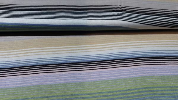 Gestreepte tricot stof met bonte kleuren kopen
