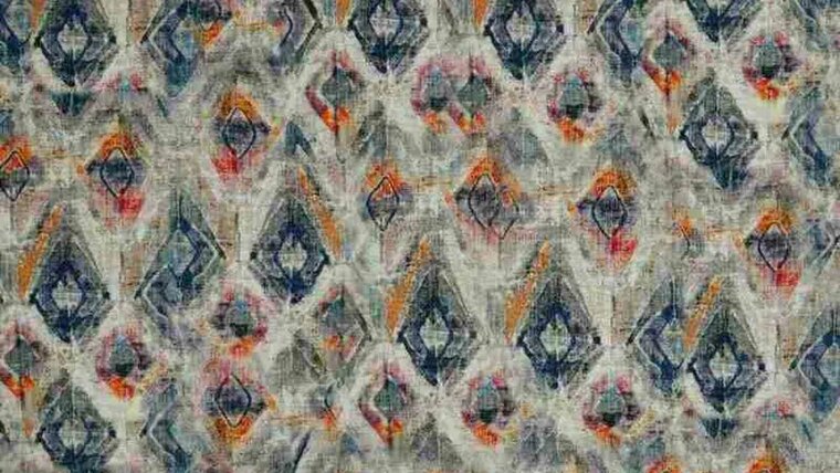 Prachtige Grijze viscose stof met kleurrijke ruiten bestellen