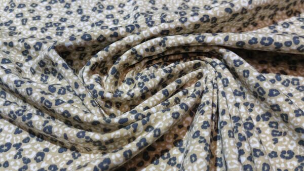 Naaien met Organische katoen tricot met panterprint in bruin / beige / ecru
