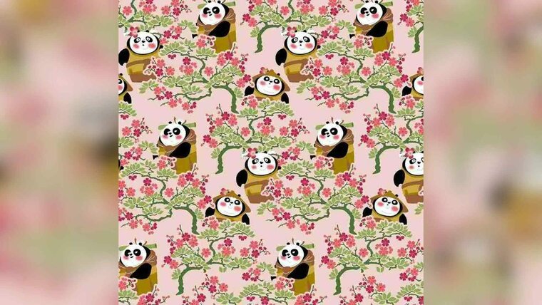 Roze katoenen stof met panda kopen 