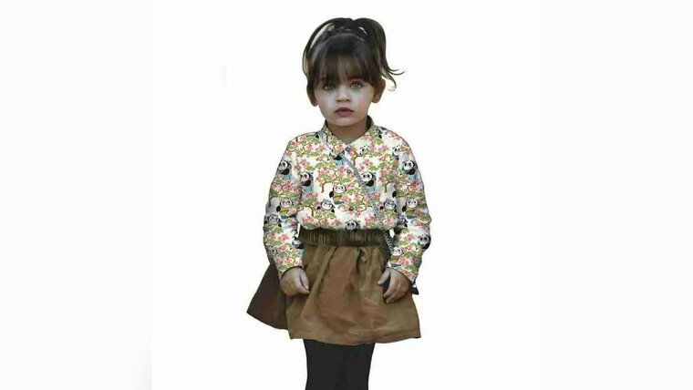 Kinderkleding naaien met Roze katoenen stof met panda