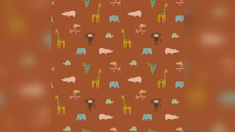 Rode katoenen stof happy animals kopen 