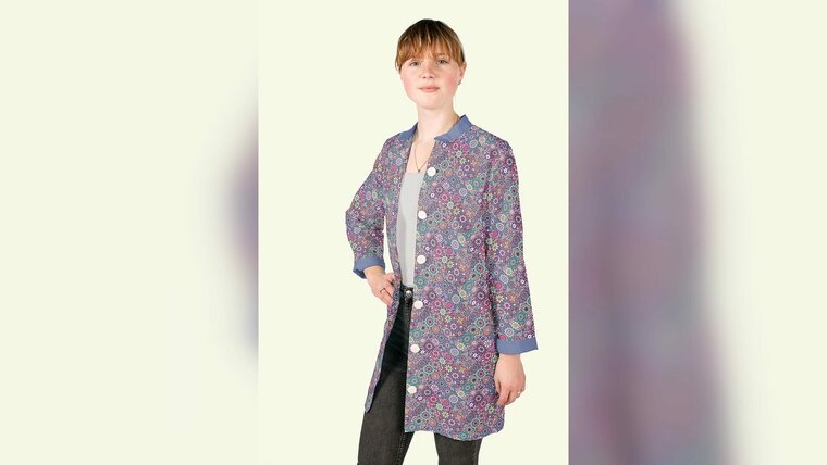 Kleding naaien met Kobalt blauwe abstract bedrukte katoenen stof