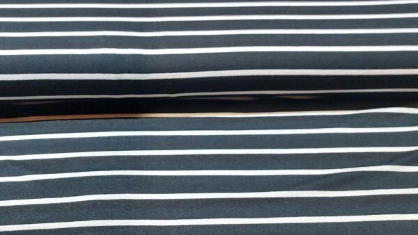 zwarte en witte gestreepte tricot stof: perfect voor shirts en tops