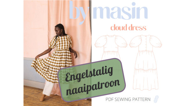 Romantische strokenjurk - cloud dress - naaipatroon PDF - by Masin