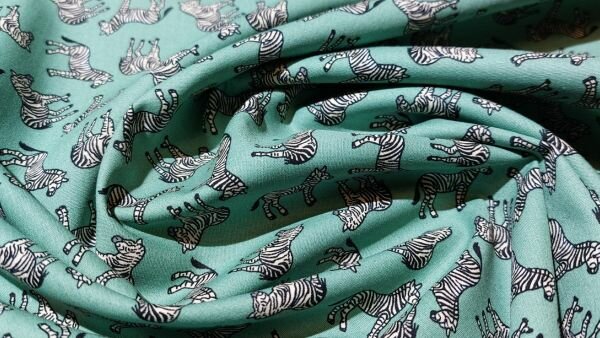 100% katoenen zebra stof oud groen - Stoffenland