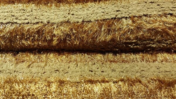 dikke teddy stof bruin goud glitters	
