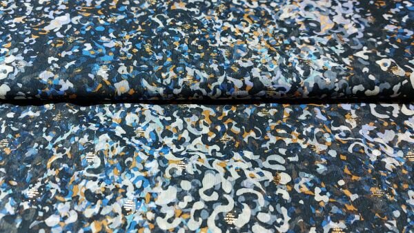yoryo chiffon stof met foil print	