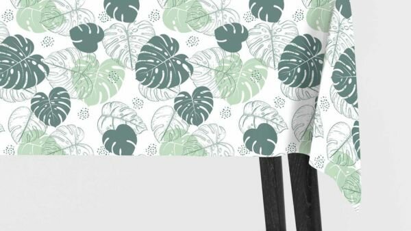 Tafelzeil stof Nooteboom &ndash; optisch wit met print