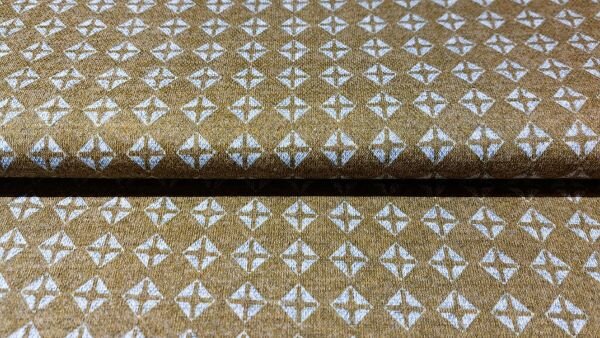 goudbruine jacquard stof stretch