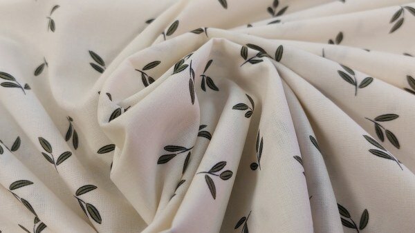 Poplin stof met bladerenprint van Dapper Collection