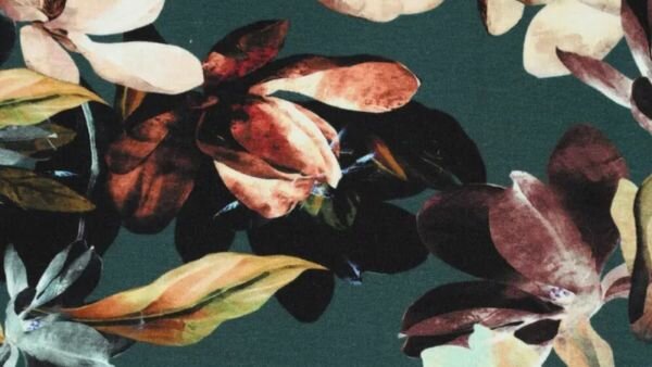Smooth Flowers viscose jersey groen bloemenprint
