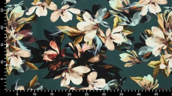 Comfortabele rekbare stof Smooth Flowers viscose