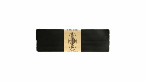 Oaki Doki - Jersey Tricot Biaisband 20mm 3m - 100 Zwart