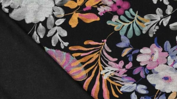 Zachte rekbare Roma Winter Flowers stof 150 cm breed
