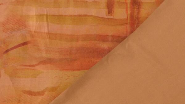 Detail digitale print bruine viscose