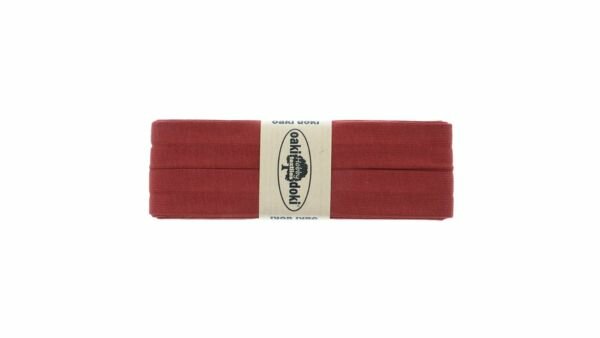 Oaki Doki - Jersey Tricot Biaisband 20mm 3m - 599 Steen Rood