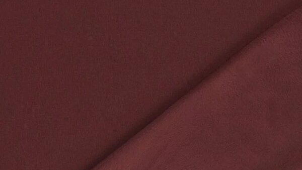 Warme bordeaux rode fleece stof voor kleding