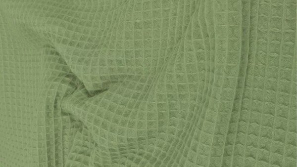 Wafelstof donker oud groen voor babyartikelen