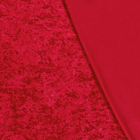 Rode crushed velours stof kopen