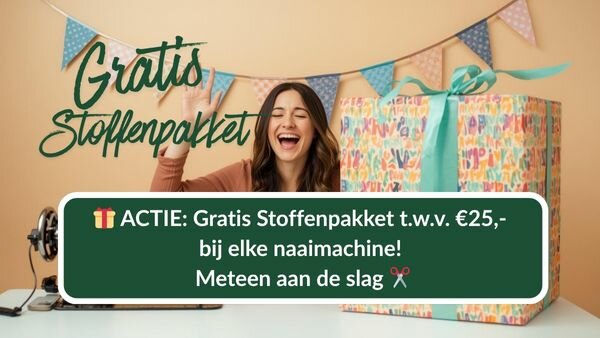 gratis stoffen bij een naaimachine