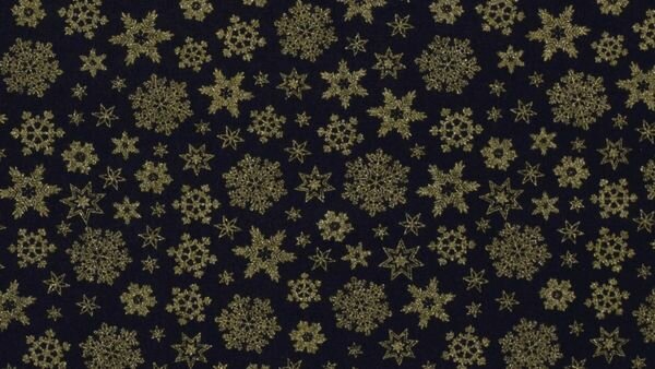 Marine katoenen kerststof gouden sterren 145 cm