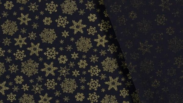 Donker marine kerststof goud folie textuur 110 g/m2