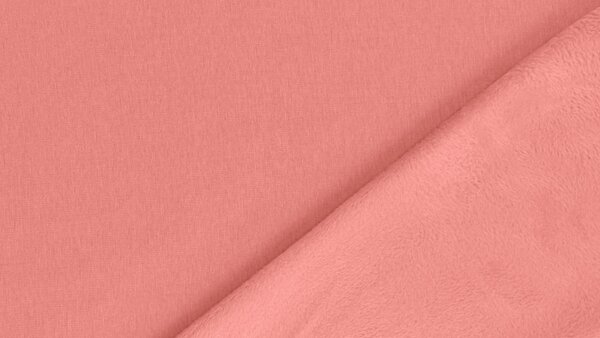 Oud roze alpenfleece stof met fleece binnenkant