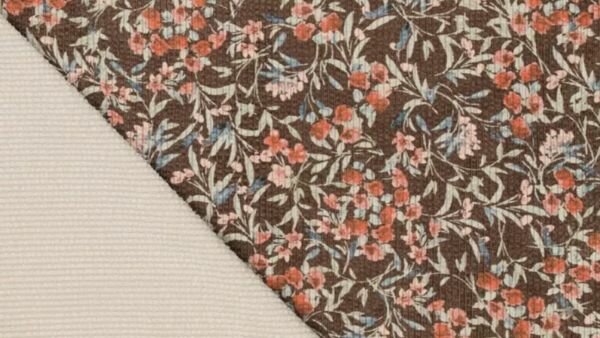 Oeko-Tex gecertificeerde ribstof met floral print