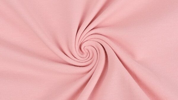 Rekbare tricot stof in zacht roze kleur