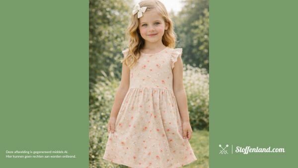 Voorbeeld jurk taupe tricot stof 