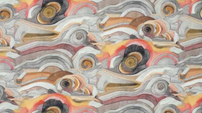 tricot stof met digitale print grijstinten