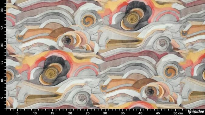 jerseystof met digitale print grijstinten