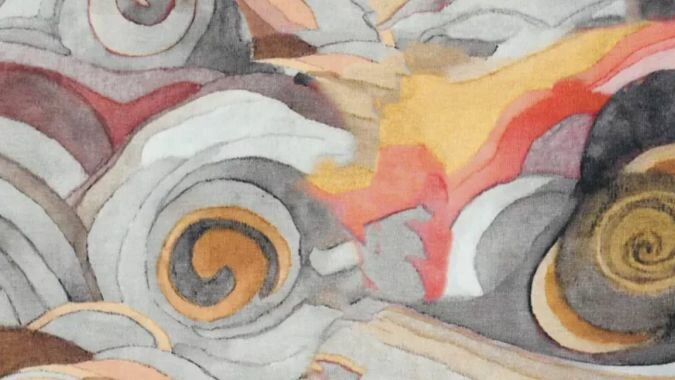 stretch stof grijs digital print