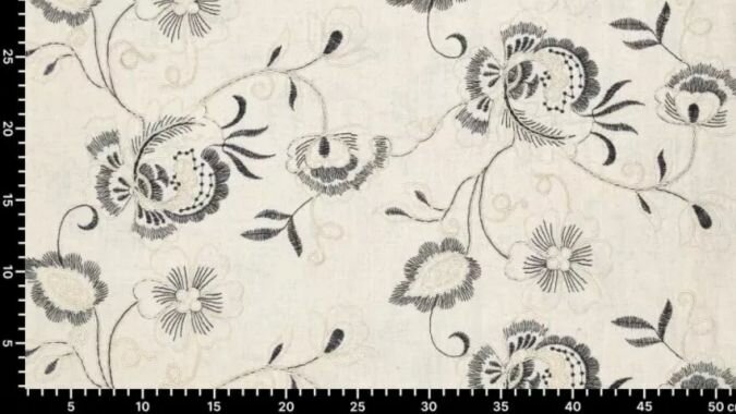 prachtige kwaliteit linnen stof met borduursels